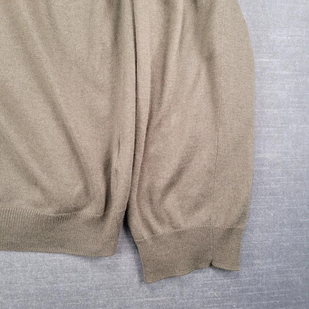 Banana Republic Silk Cashmere Blend Lightweight V-Neck Sweater Olive Green XL‎